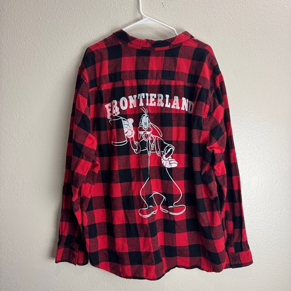 Disneyland Frontierland Vintage Goofy Plaid Shirt Size XXL